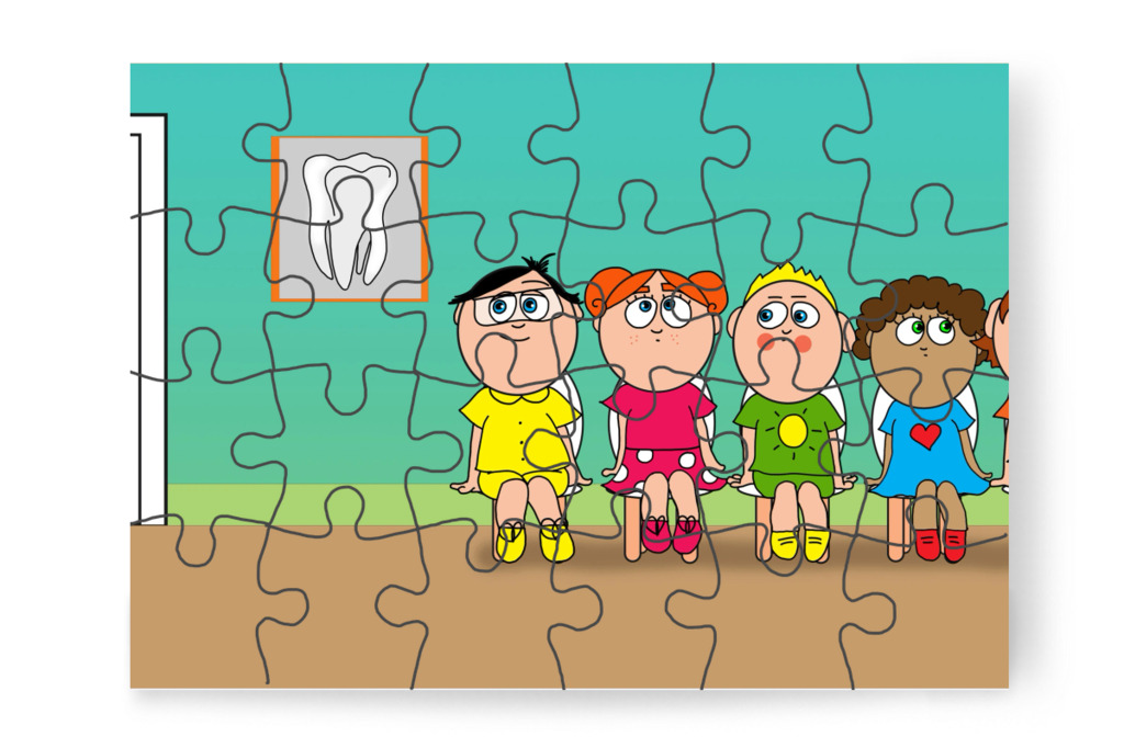 Tamás nyugodtan vár – Tamás fogorvoshoz megy puzzle, 24 darab [TC47-22-P24]