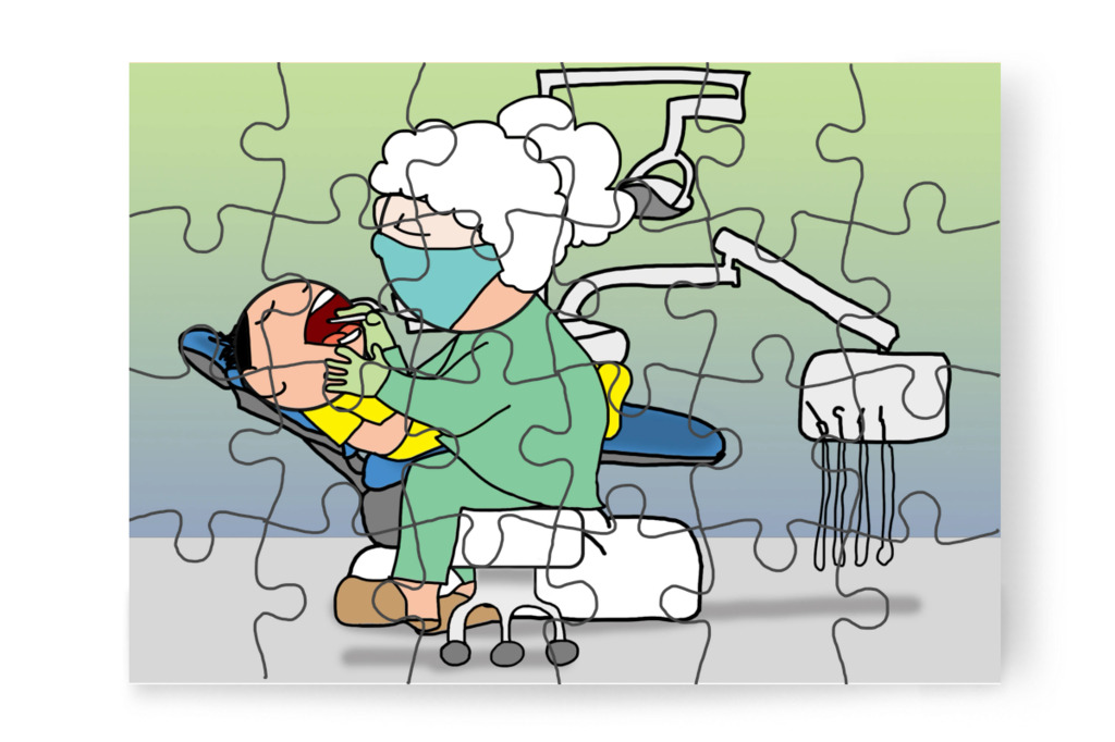 Fúró néni megnézi a fogait – Tamás fogorvoshoz megy puzzle, 24 darab [TC47-24-P24]