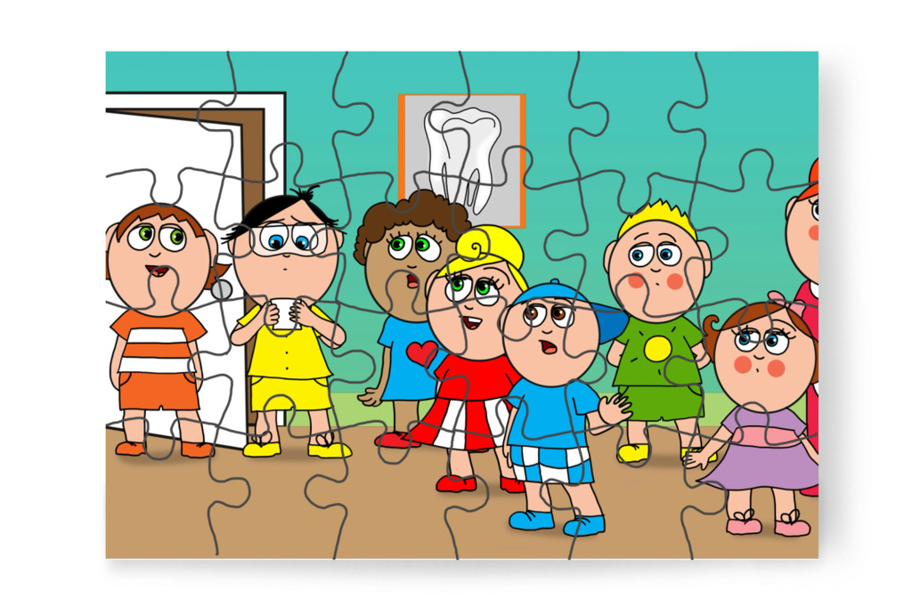 A többiek meglátják a cédulát – Tamás fogorvoshoz megy puzzle, 24 darab [TC47-27-P24]