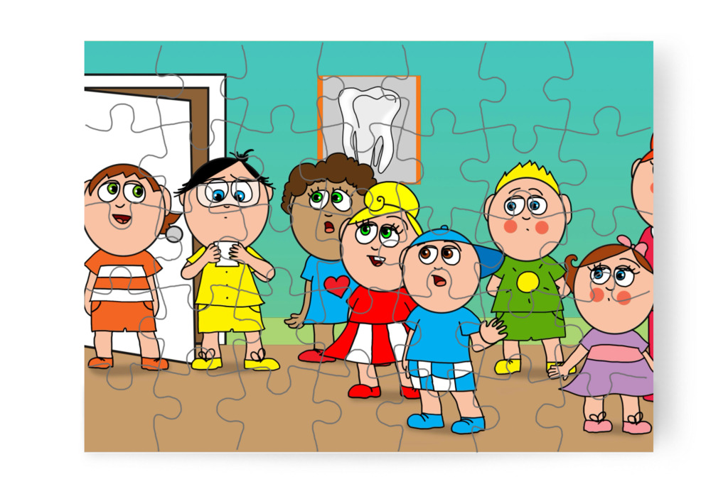 A többiek meglátják a cédulát – Tamás fogorvoshoz megy puzzle, 35 darab [TC47-27-P35]