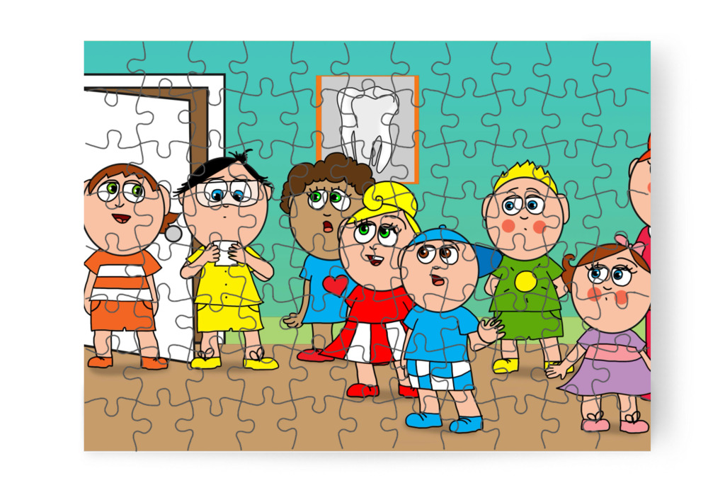 A többiek meglátják a cédulát – Tamás fogorvoshoz megy puzzle, 88 darab [TC47-27-P88]