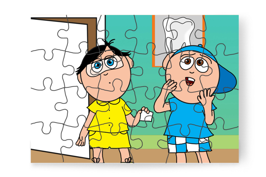Márky a tömésről beszél – Tamás fogorvoshoz megy puzzle, 24 darab [TC47-28-P24]