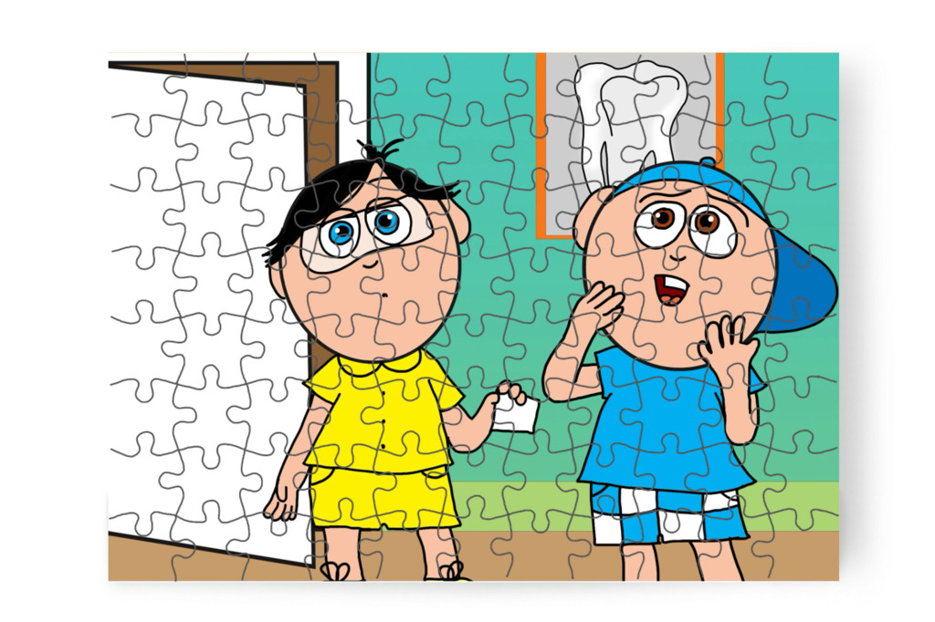 Márky a tömésről beszél – Tamás fogorvoshoz megy puzzle, 88 darab [TC47-28-P88]