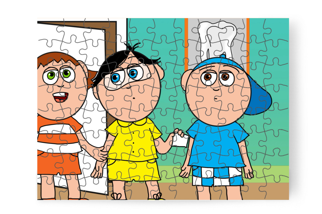 Ádám a fúrást említi – Tamás fogorvoshoz megy puzzle, 88 darab [TC47-29-P88]