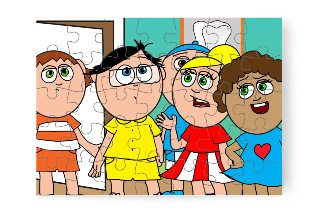 A többiek a szuritól tartanak – Tamás fogorvoshoz megy puzzle, 35 darab [TC47-30-P35]