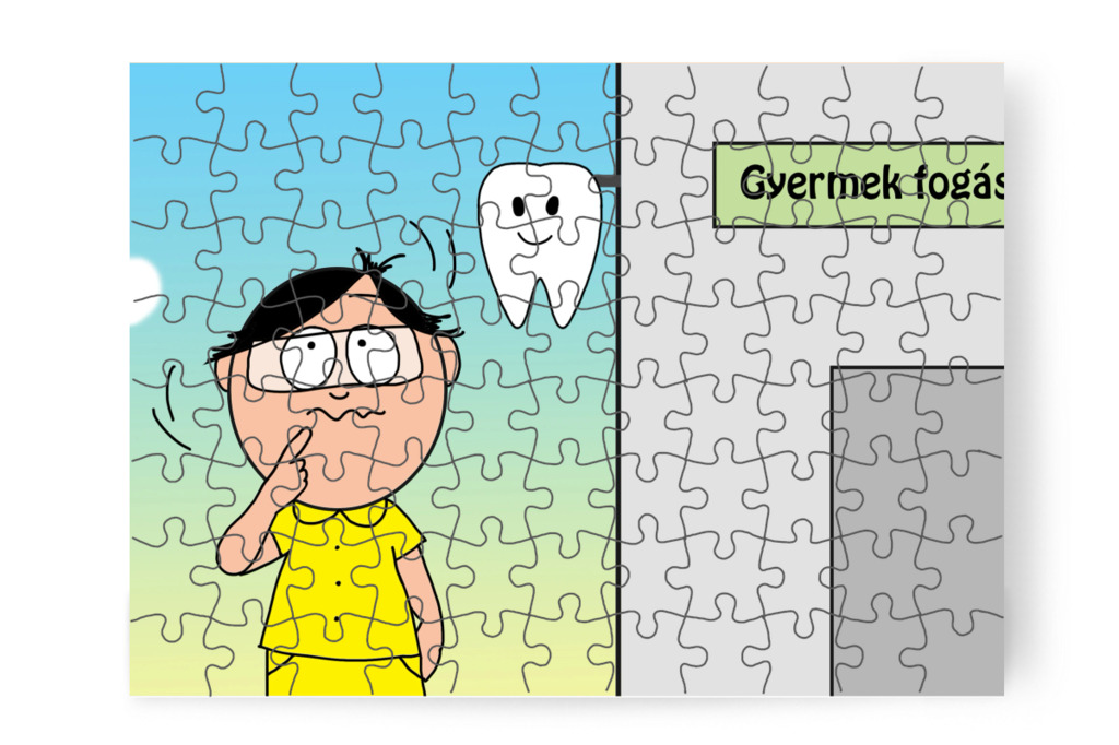 Tamás megijed a történetektől – Tamás fogorvoshoz megy puzzle, 88 darab [TC47-31-P88]