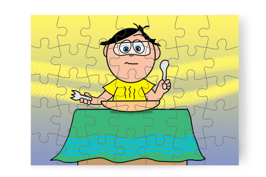 Vacsoránál is aggódik – Tamás fogorvoshoz megy puzzle, 35 darab [TC47-33-P35]