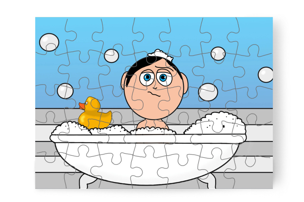 Fürdés közben is fél – Tamás fogorvoshoz megy puzzle, 35 darab [TC47-34-P35]