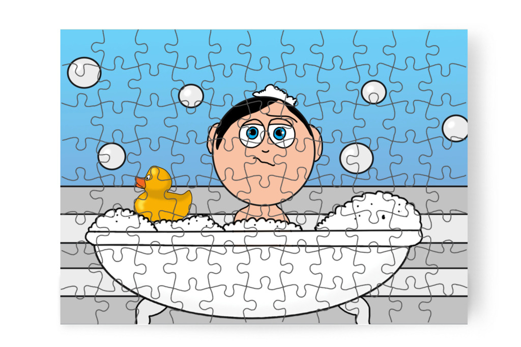 Fürdés közben is fél – Tamás fogorvoshoz megy puzzle, 88 darab [TC47-34-P88]