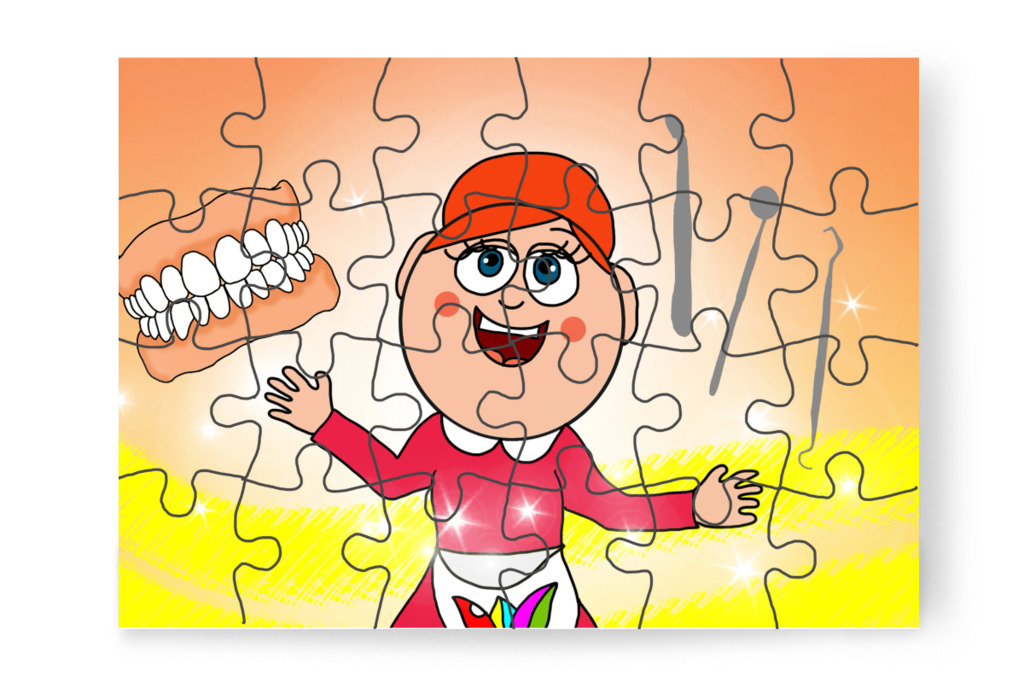 Óvónéninek remek ötlete támad – Tamás fogorvoshoz megy puzzle, 24 darab [TC47-38-P24]