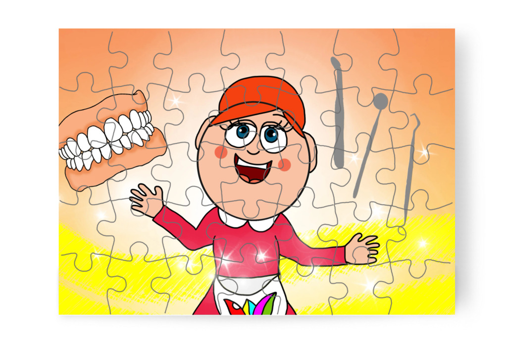 Óvónéninek remek ötlete támad – Tamás fogorvoshoz megy puzzle, 35 darab [TC47-38-P35]