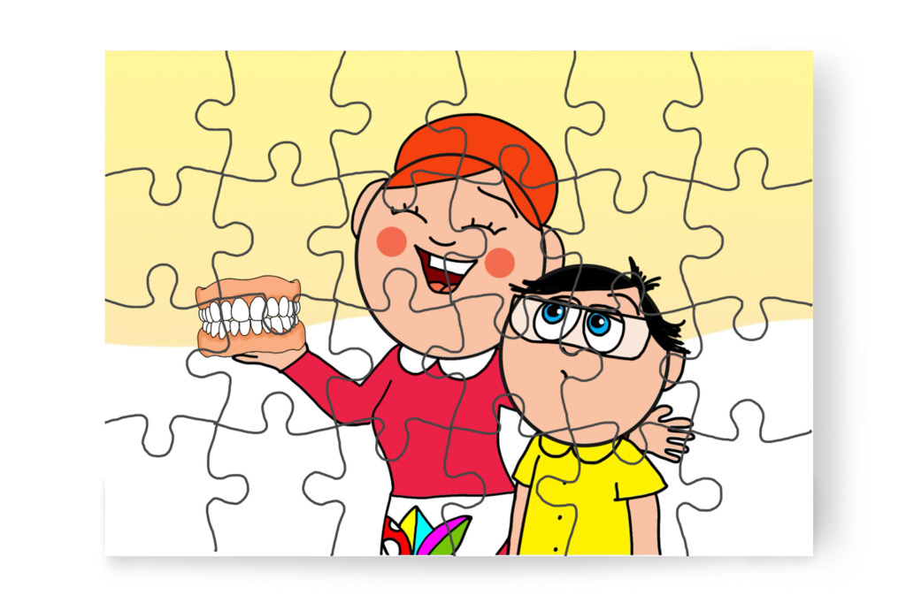 Fogorvososat játszanak – Tamás fogorvoshoz megy puzzle, 24 darab [TC47-39-P24]