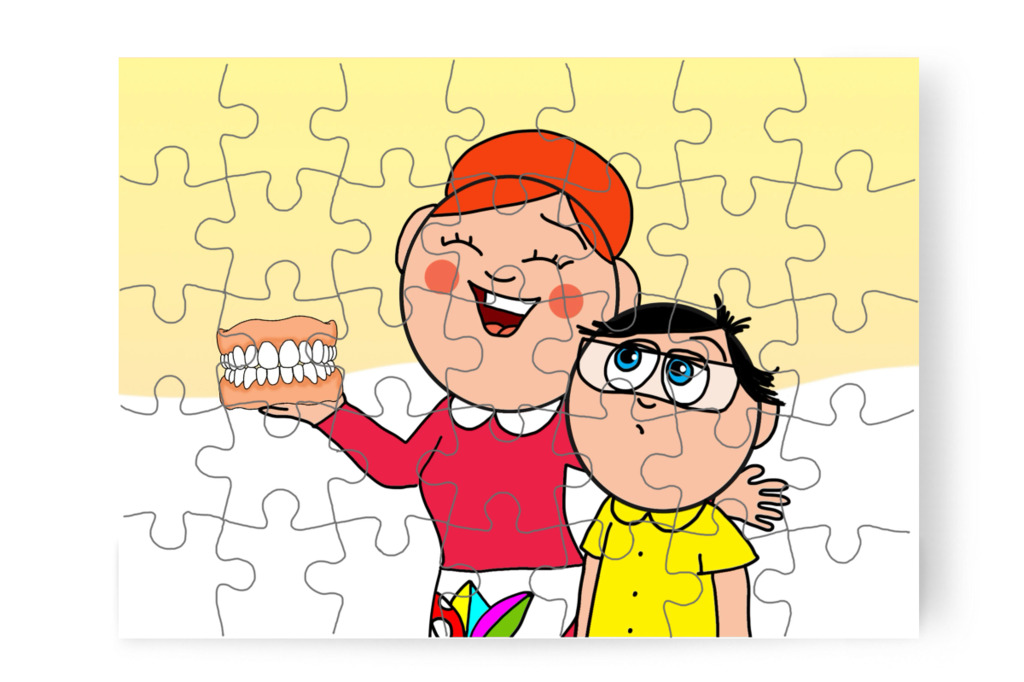 Fogorvososat játszanak – Tamás fogorvoshoz megy puzzle, 35 darab [TC47-39-P35]