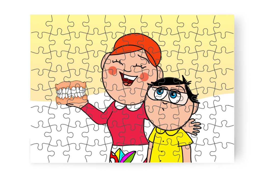 Fogorvososat játszanak – Tamás fogorvoshoz megy puzzle, 88 darab [TC47-39-P88]