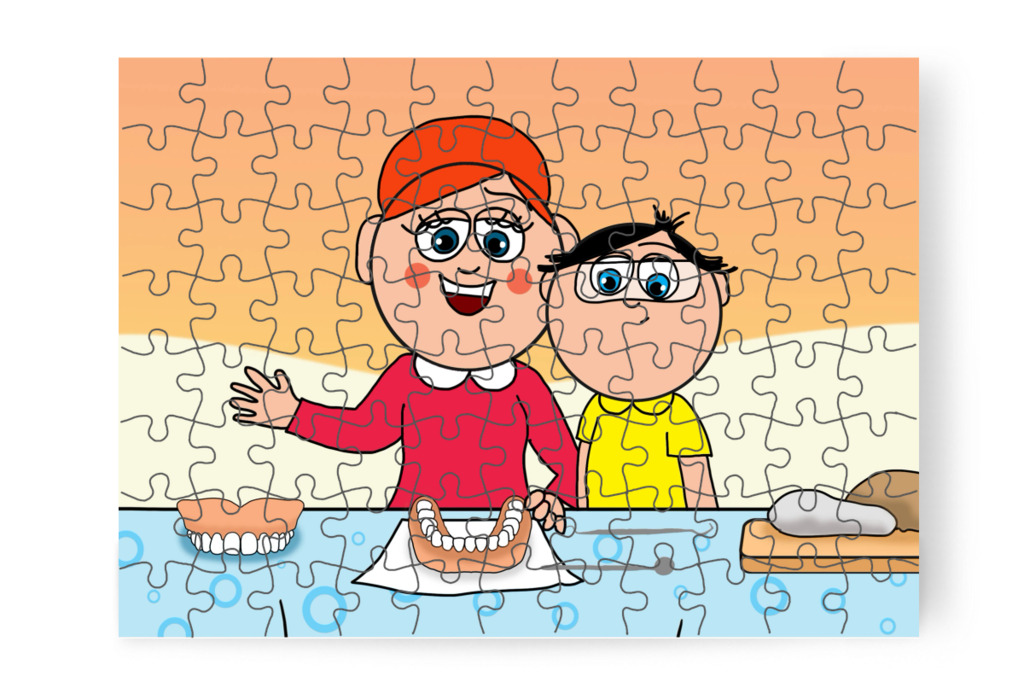 Óvónéni gyurmafogat készít – Tamás fogorvoshoz megy puzzle, 88 darab [TC47-40-P88]