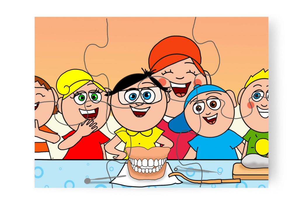 A többiek is ki akarják próbálni – Tamás fogorvoshoz megy puzzle, 6 darab [TC47-43-P06]