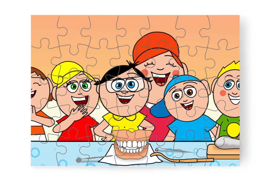 A többiek is ki akarják próbálni – Tamás fogorvoshoz megy puzzle, 35 darab [TC47-43-P35]