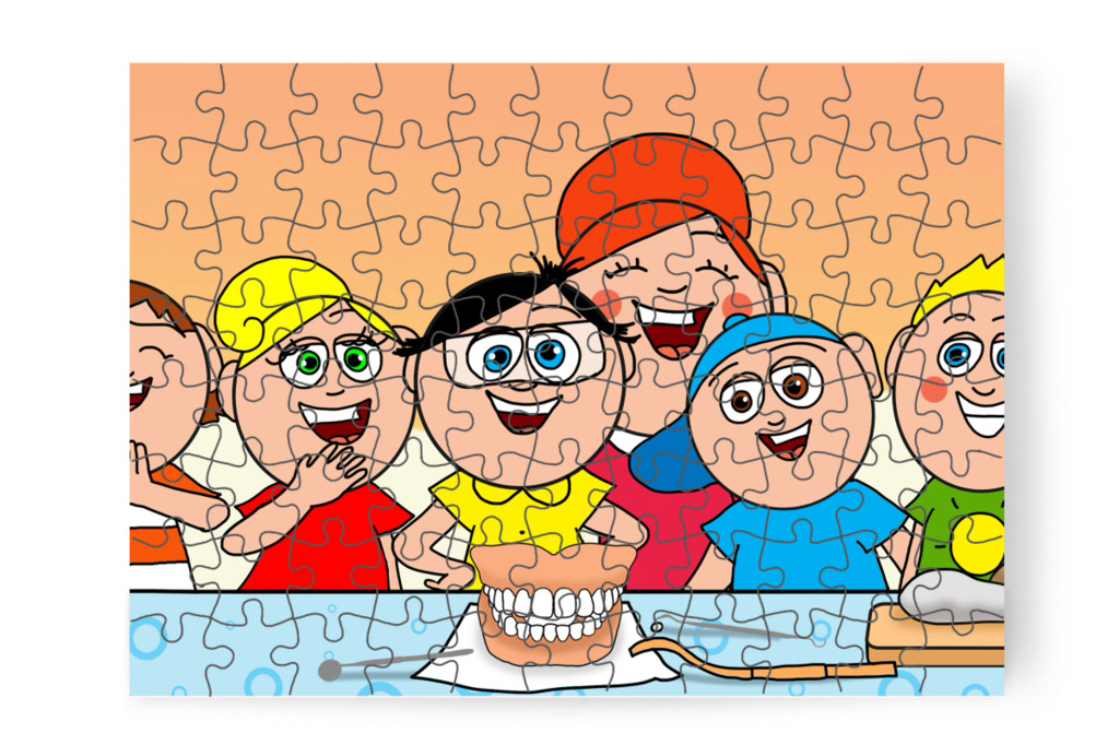 A többiek is ki akarják próbálni – Tamás fogorvoshoz megy puzzle, 88 darab [TC47-43-P88]