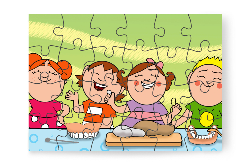 Napokig fogorvososat játszanak – Tamás fogorvoshoz megy puzzle, 24 darab [TC47-44-P24]