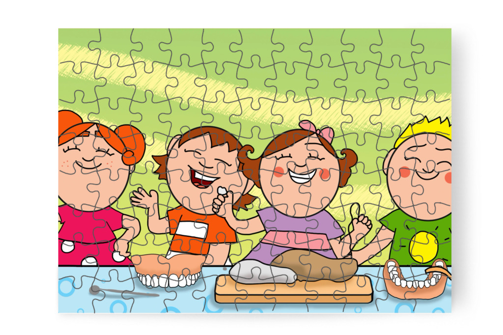 Napokig fogorvososat játszanak – Tamás fogorvoshoz megy puzzle, 88 darab [TC47-44-P88]