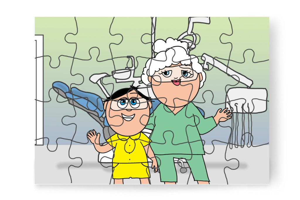 Tamás megfigyeli a kezelést – Tamás fogorvoshoz megy puzzle, 24 darab [TC47-46-P24]