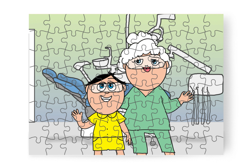 Tamás megfigyeli a kezelést – Tamás fogorvoshoz megy puzzle, 88 darab [TC47-46-P88]