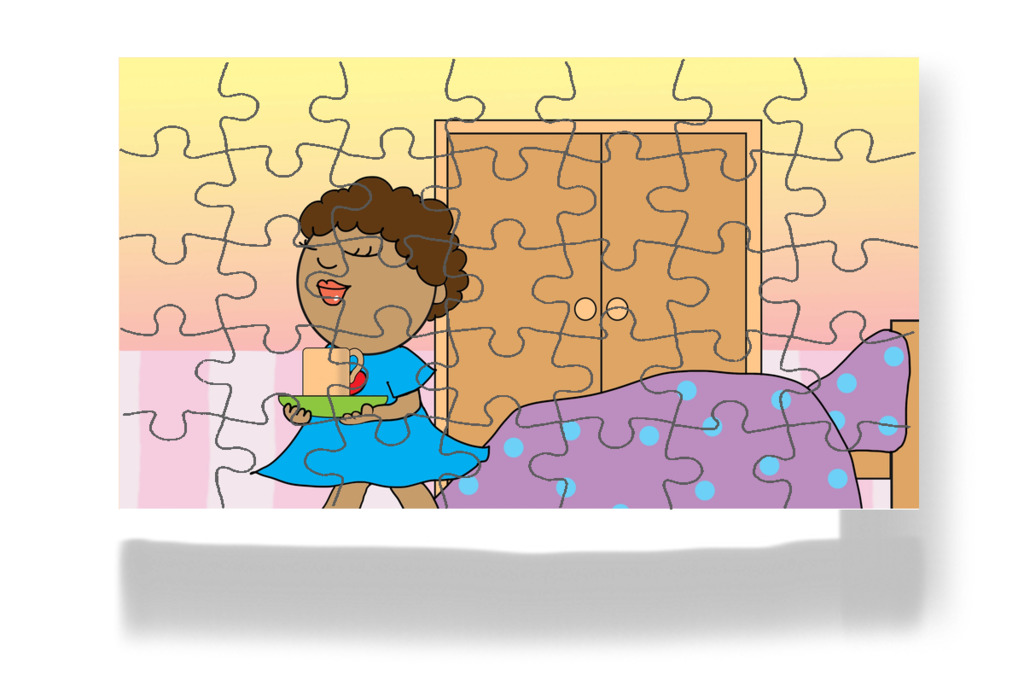 Kiviszi a koszos poharakat – Dolly és a takarítás puzzle, 35 darab [TC49-03-P35]
