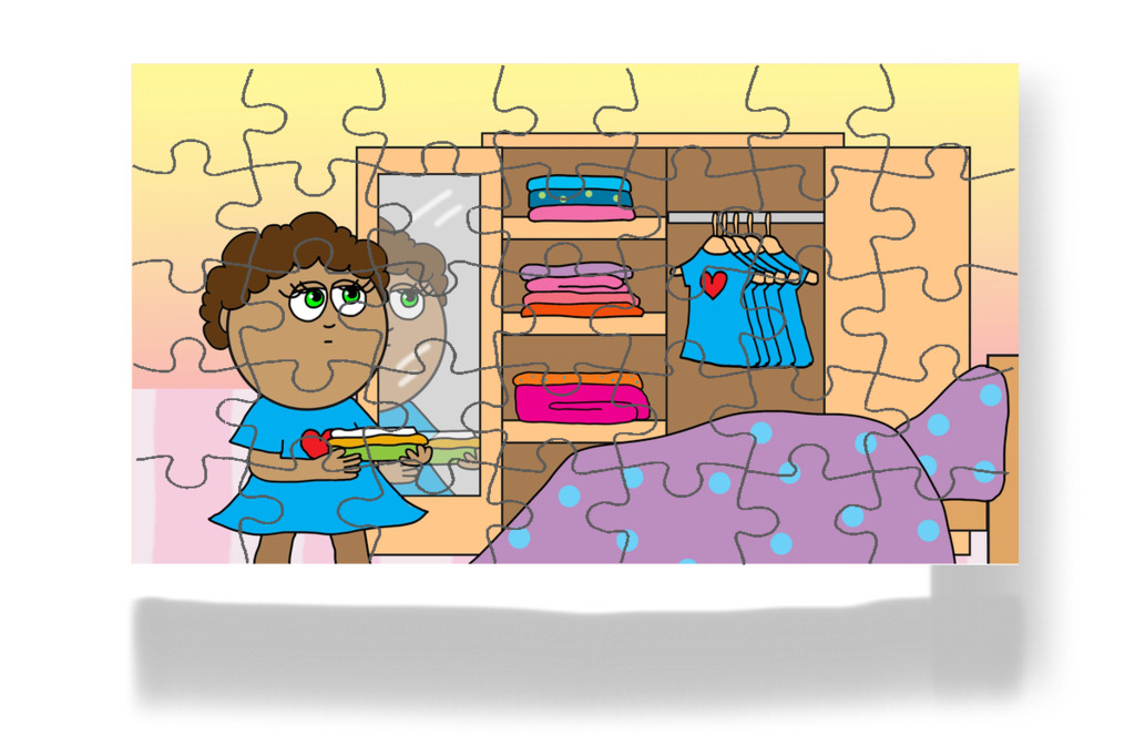 A ruhák a helyükre kerülnek – Dolly és a takarítás puzzle, 35 darab [TC49-04-P35]