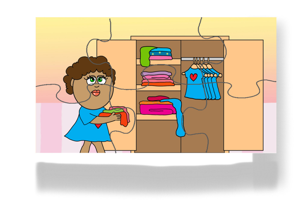 A ruhákat ledobja a földre – Dolly és a takarítás puzzle, 6 darab [TC49-14-P06]
