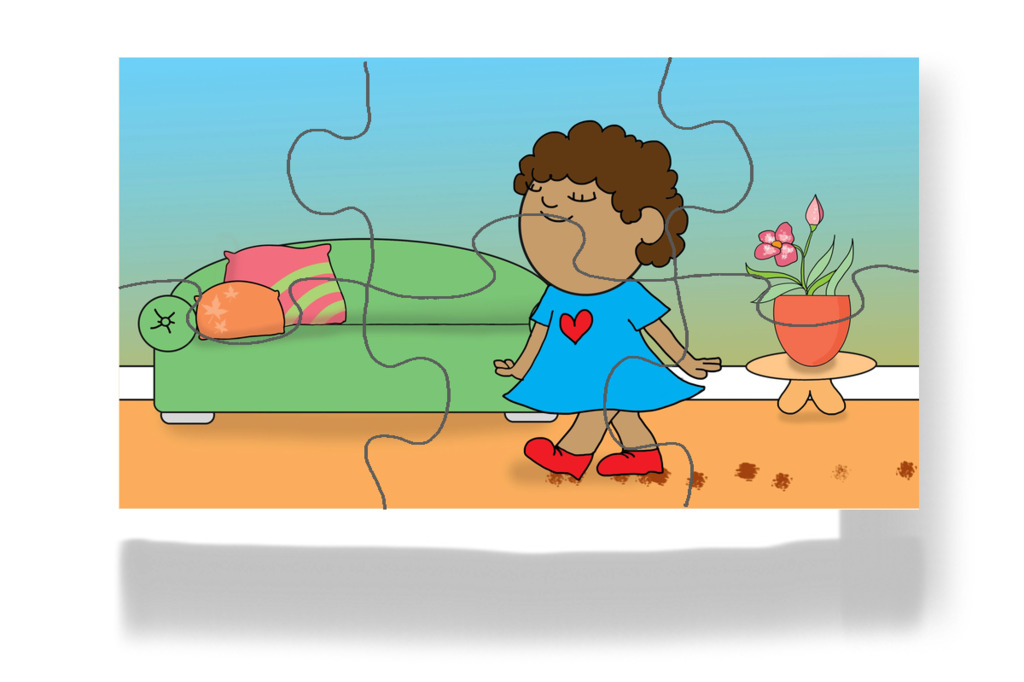 Sáros cipőben megy be – Dolly és a takarítás puzzle, 6 darab [TC49-16-P06]