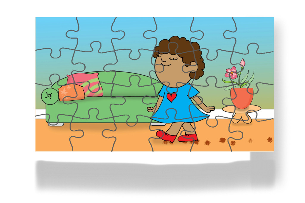 Sáros cipőben megy be – Dolly és a takarítás puzzle, 24 darab [TC49-16-P24]