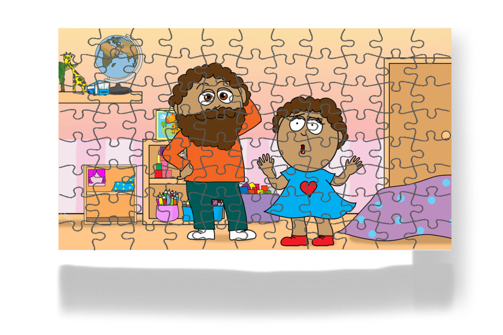 Dolly aggódik Bubiért és Pufiért – Dolly és a takarítás puzzle, 88 darab [TC49-31-P88]